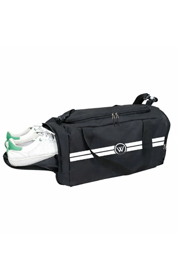 Unisex Siyah Bölmeli Sporcu Çantası